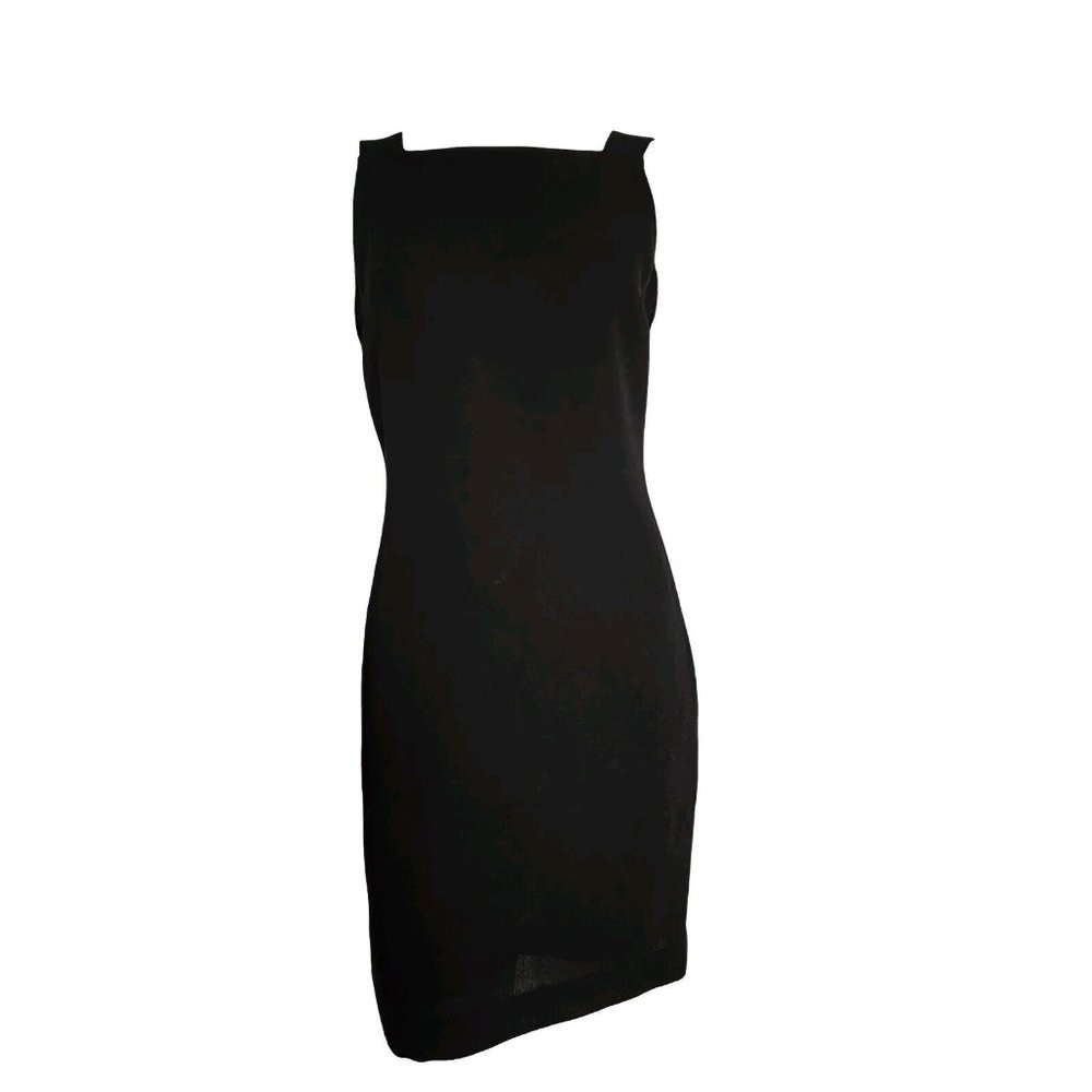Liz Claiborne Dresses Dress Womens 4 Solid All Black‎ Sleeveless Zip Back Pencil